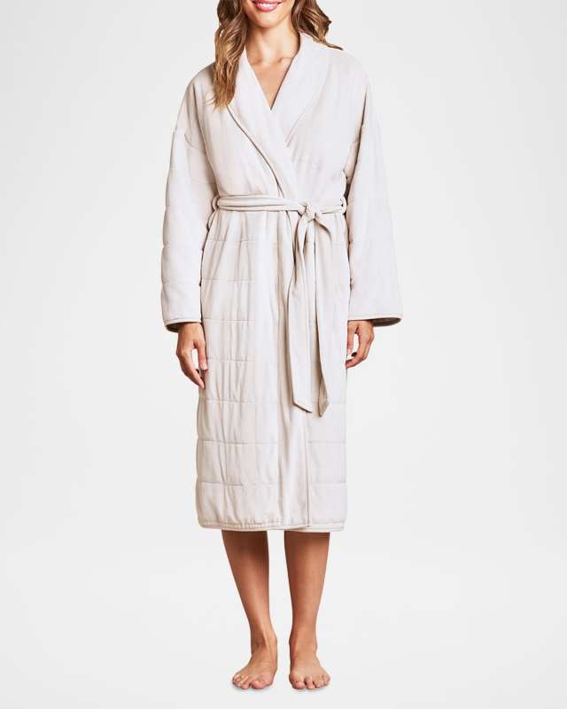 LuxeChic Quilted Shawl-Collar Blanket Robe